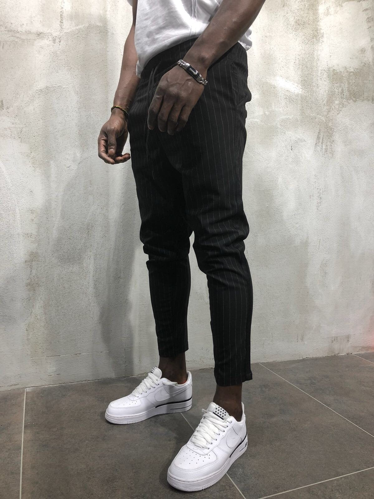 Black Banding Casual Jogger Pant A56 Streetwear Jogger Pants - Sneakerjeans