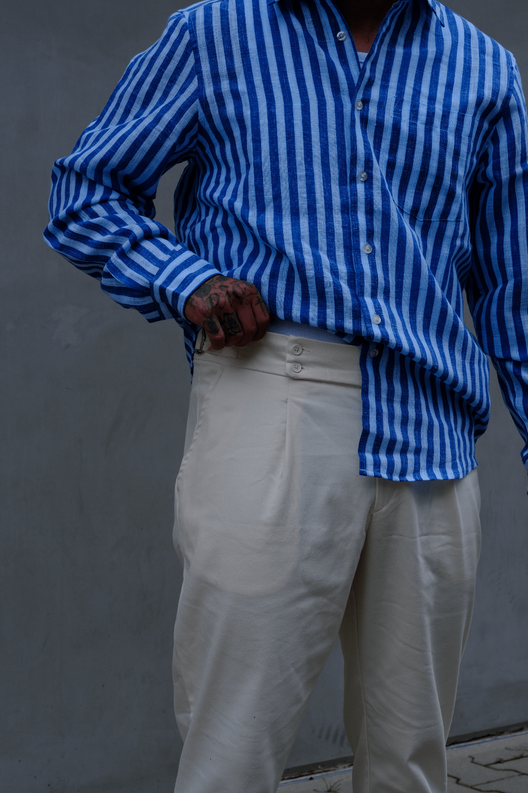 Elegante Hose Creme BB6655 – von Baggymann | Streetwear für Damen & Herren