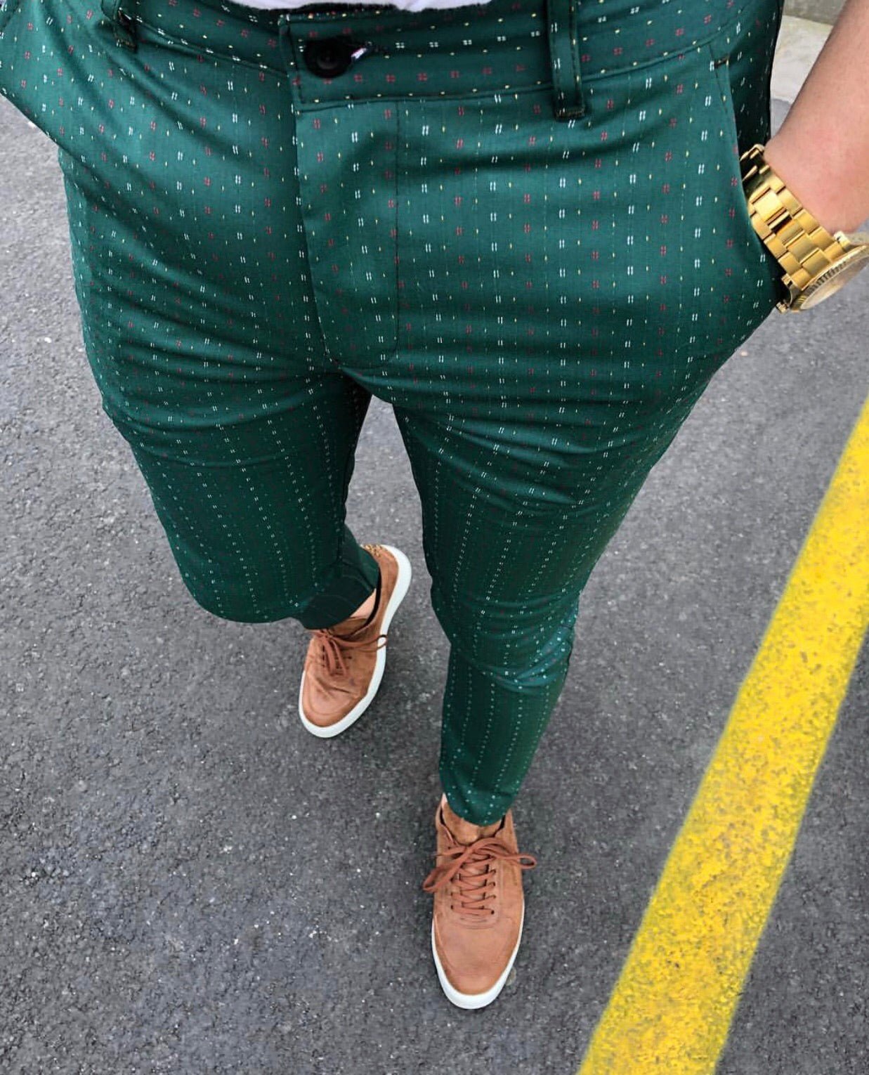 Green Slim Fit Casual Pant DJ110 Streetwear Pant - Sneakerjeans