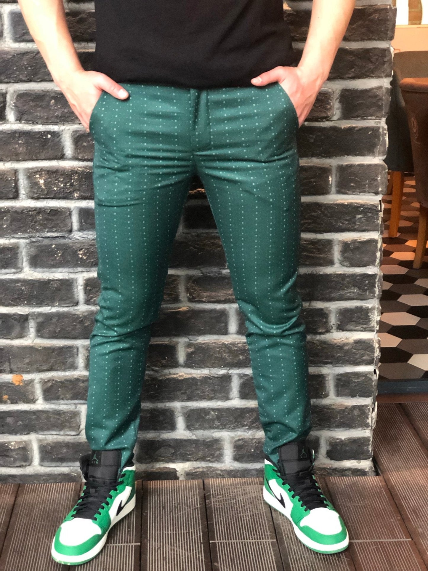 Green Slim Fit Casual Pant DJ110 Streetwear Pant - Sneakerjeans