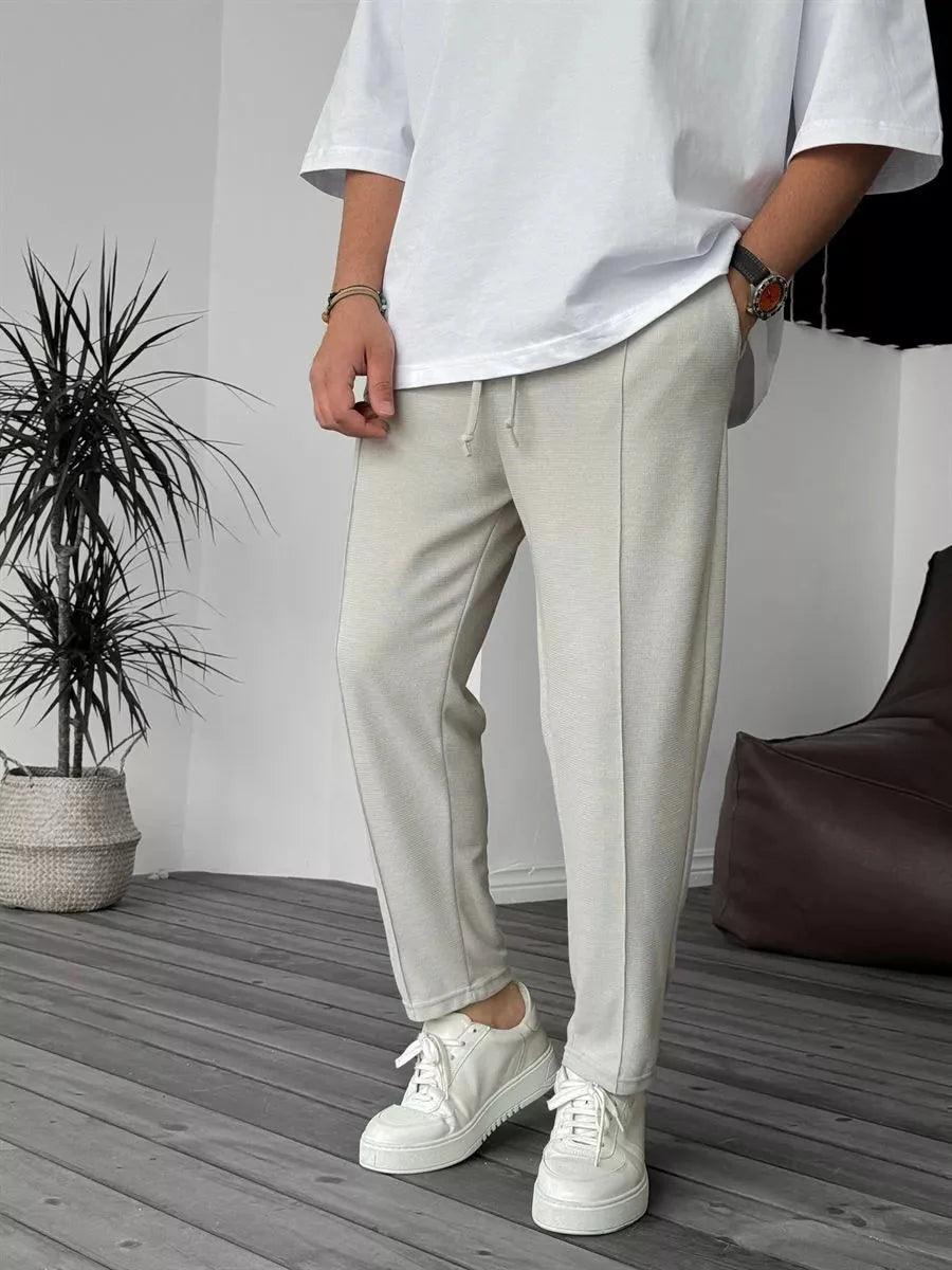 Jogger Hose Grau Waffelstoff BB7549 – von Baggymann | Streetwear für Damen & Herren