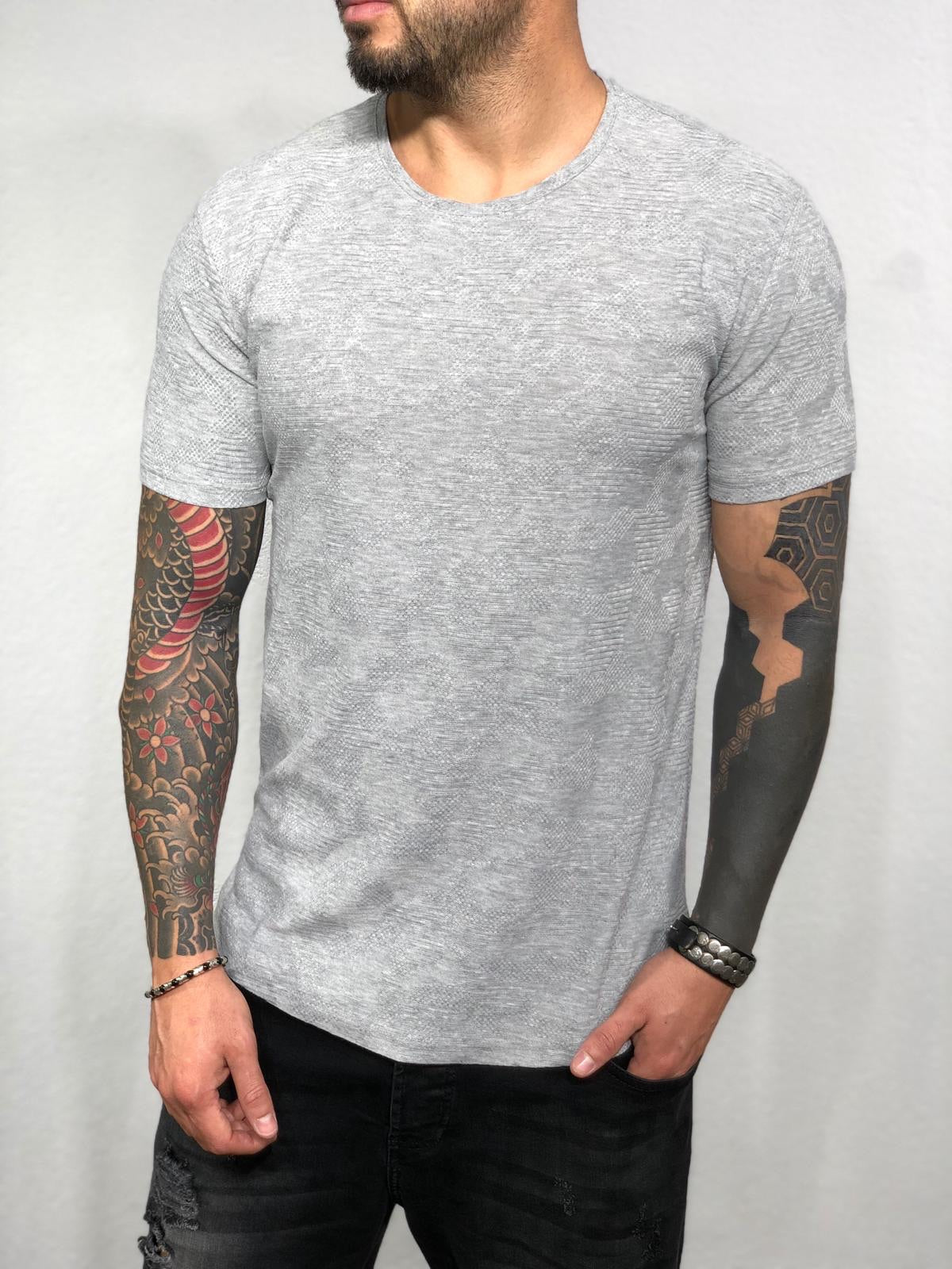 Light Gray Pattern Mens T-Shirt BL524 Streetwear Mens T-Shirts - Sneakerjeans
