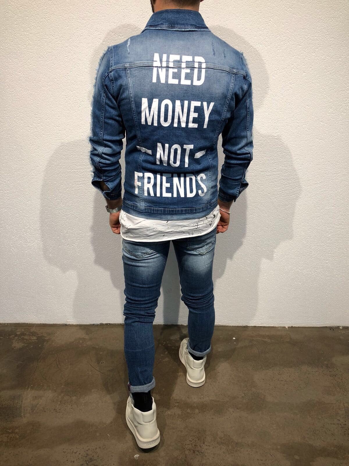 Printed Denim Jacket B79 Streetwear Denim Jacket - Sneakerjeans