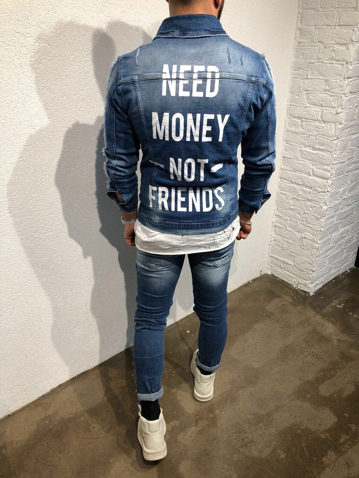Printed Denim Jacket B79 Streetwear Denim Jacket - Sneakerjeans