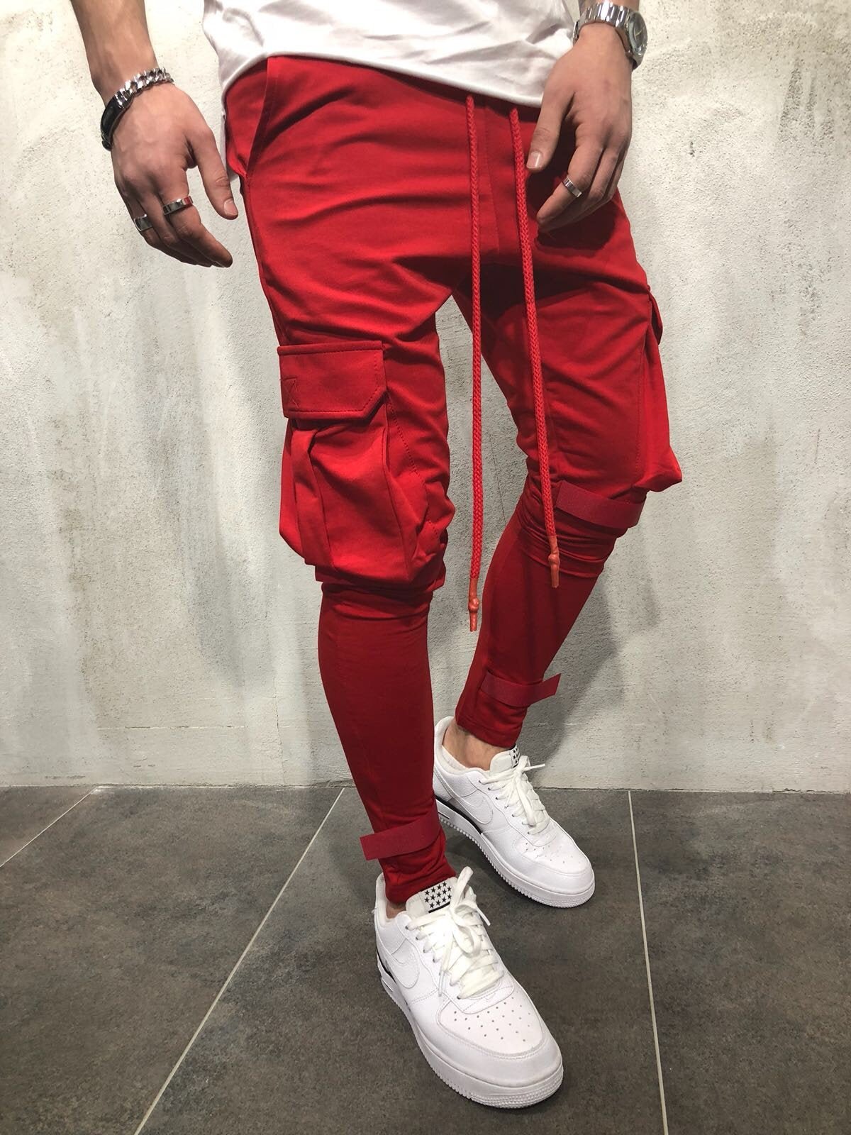 Red Jogger Pant A55 Streetwear Jogger Pants - Sneakerjeans