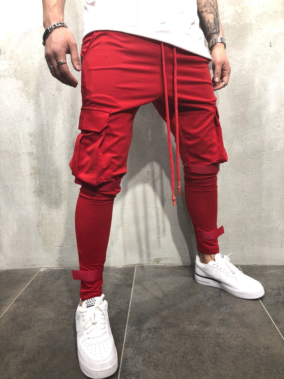 Red Jogger Pant A55 Streetwear Jogger Pants - Sneakerjeans