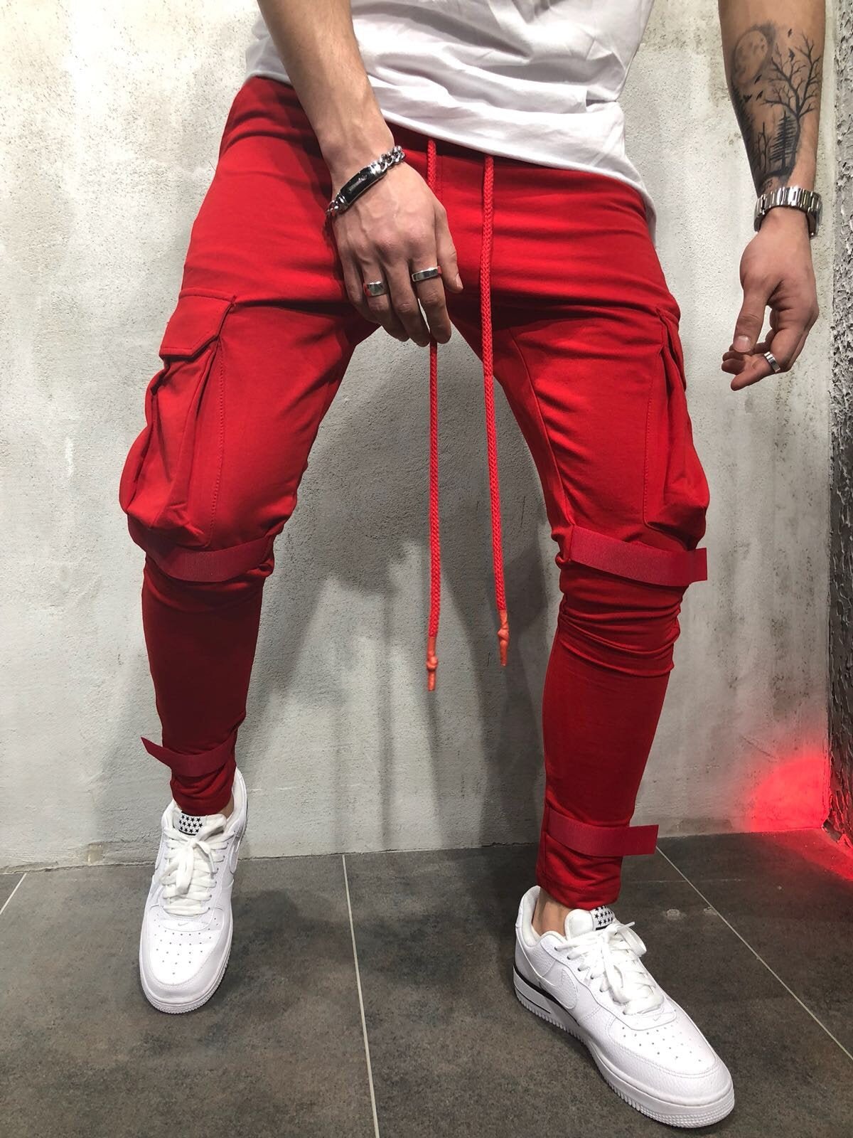 Red Jogger Pant A55 Streetwear Jogger Pants - Sneakerjeans