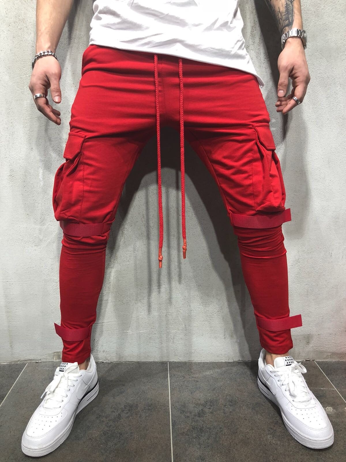 Red Jogger Pant A55 Streetwear Jogger Pants - Sneakerjeans