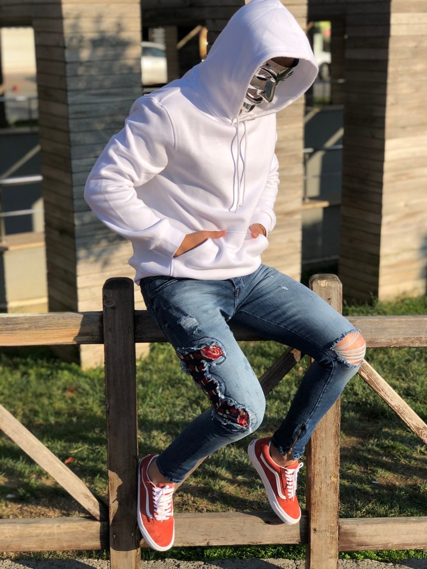 Sneakerjeans - Blue Snake Patched Jeans Skinny Jeans AY451 - Sneakerjeans
