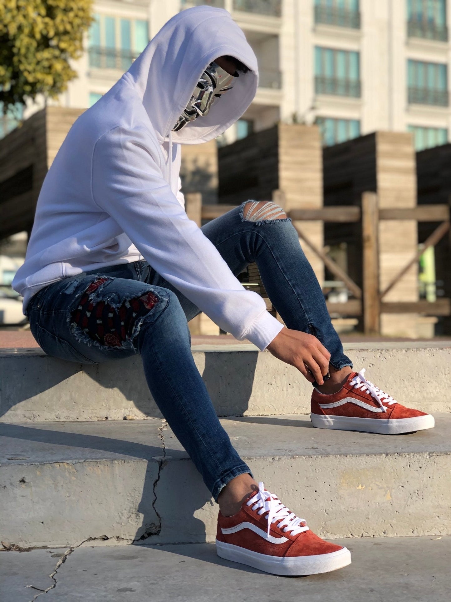 Sneakerjeans - Blue Snake Patched Jeans Skinny Jeans AY451 - Sneakerjeans