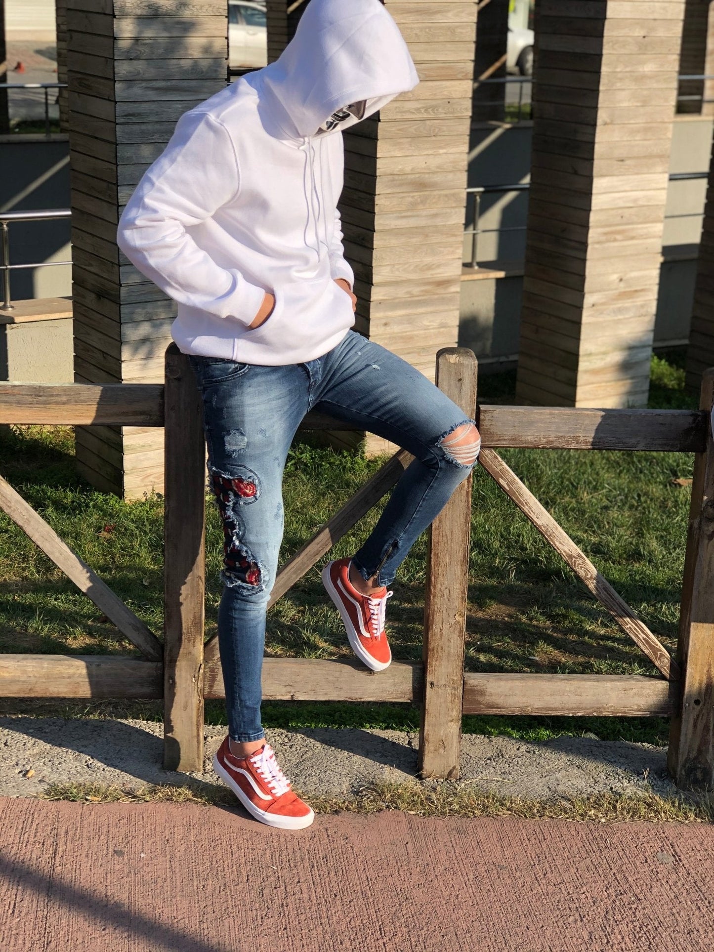 Sneakerjeans - Blue Snake Patched Jeans Skinny Jeans AY451 - Sneakerjeans