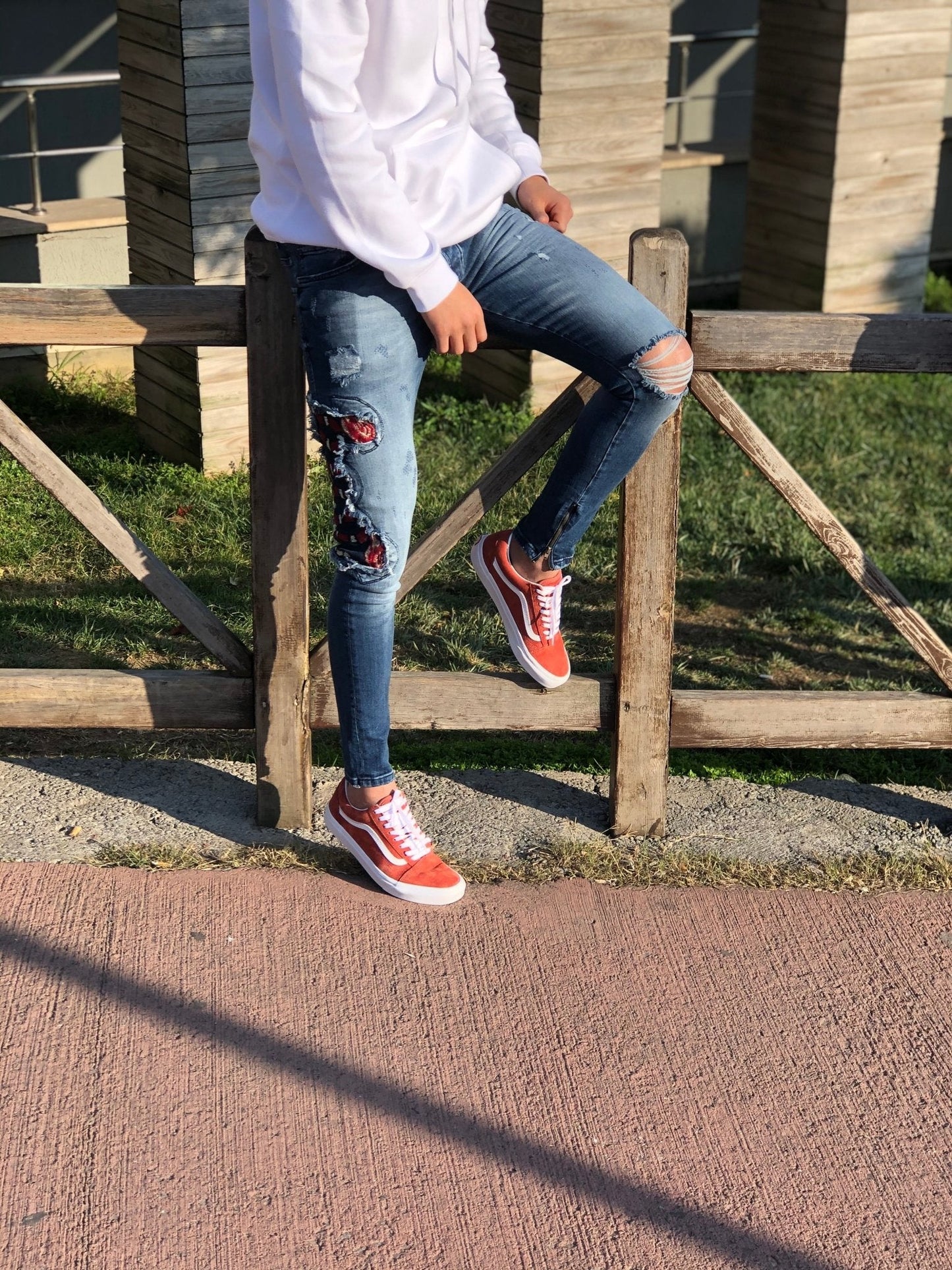 Sneakerjeans - Blue Snake Patched Jeans Skinny Jeans AY451 - Sneakerjeans