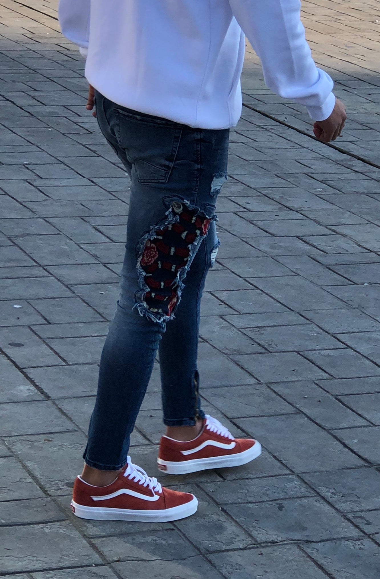 Sneakerjeans - Blue Snake Patched Jeans Skinny Jeans AY451 - Sneakerjeans