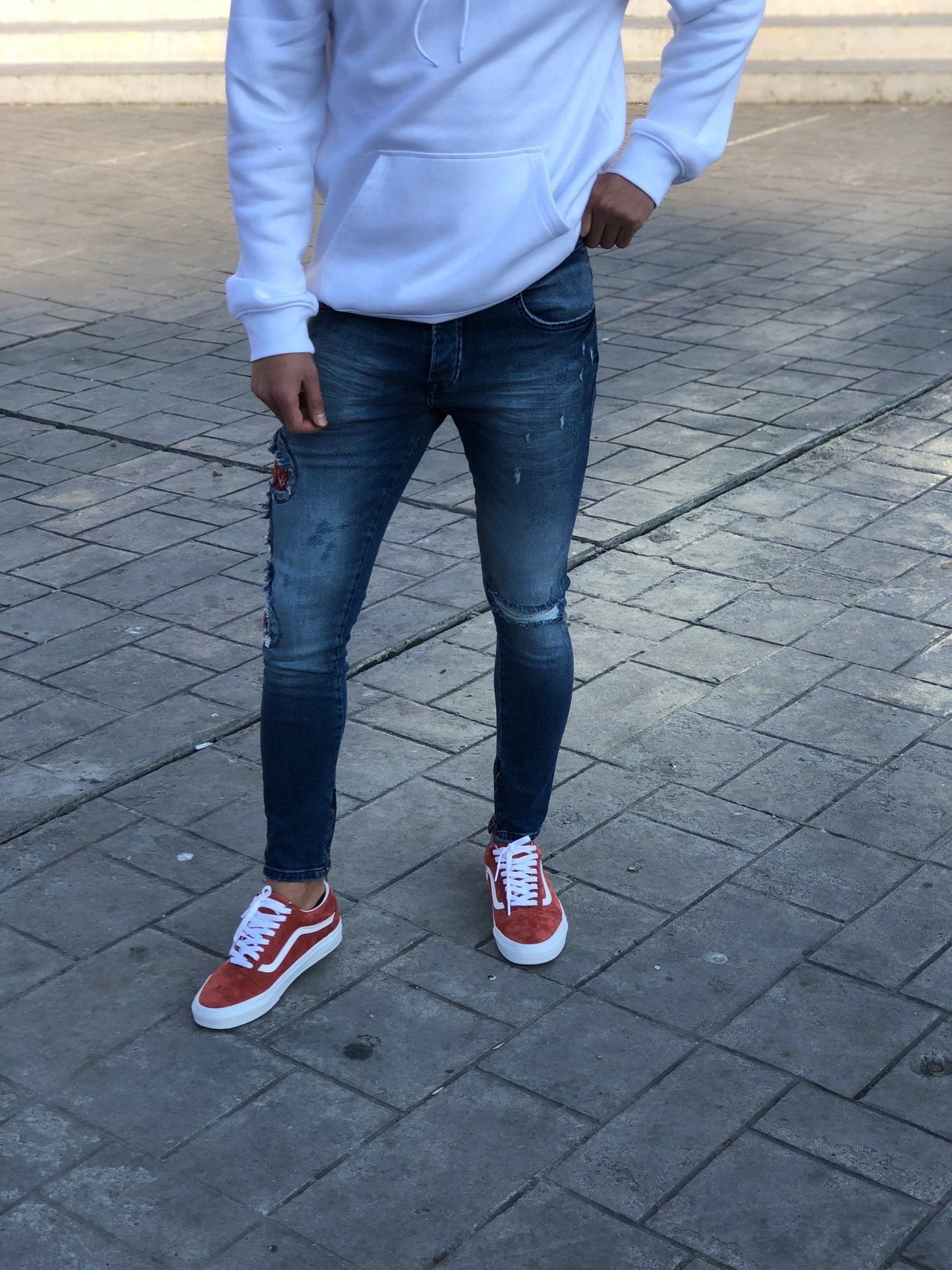 Sneakerjeans - Blue Snake Patched Jeans Skinny Jeans AY451 - Sneakerjeans