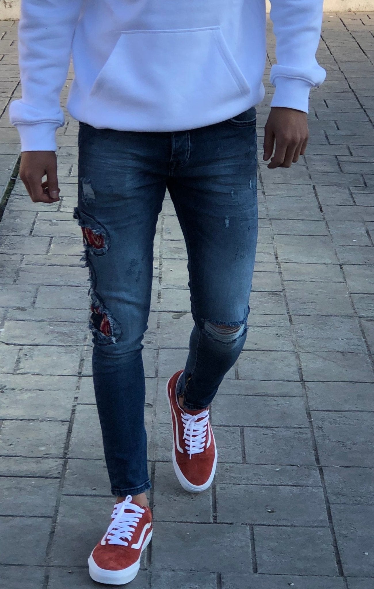 Sneakerjeans - Blue Snake Patched Jeans Skinny Jeans AY451 - Sneakerjeans