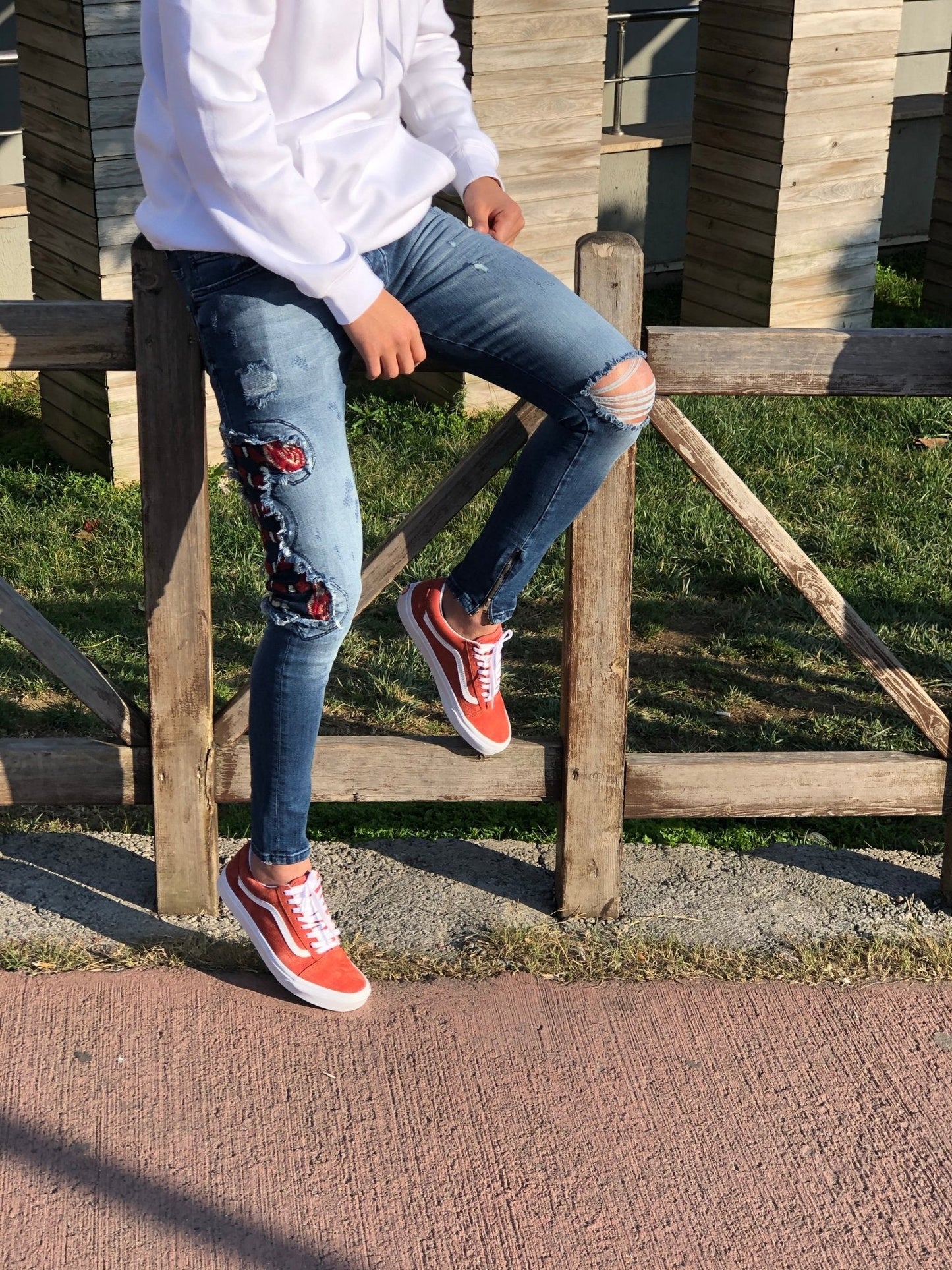 Sneakerjeans - Blue Snake Patched Jeans Skinny Jeans AY451 - Sneakerjeans