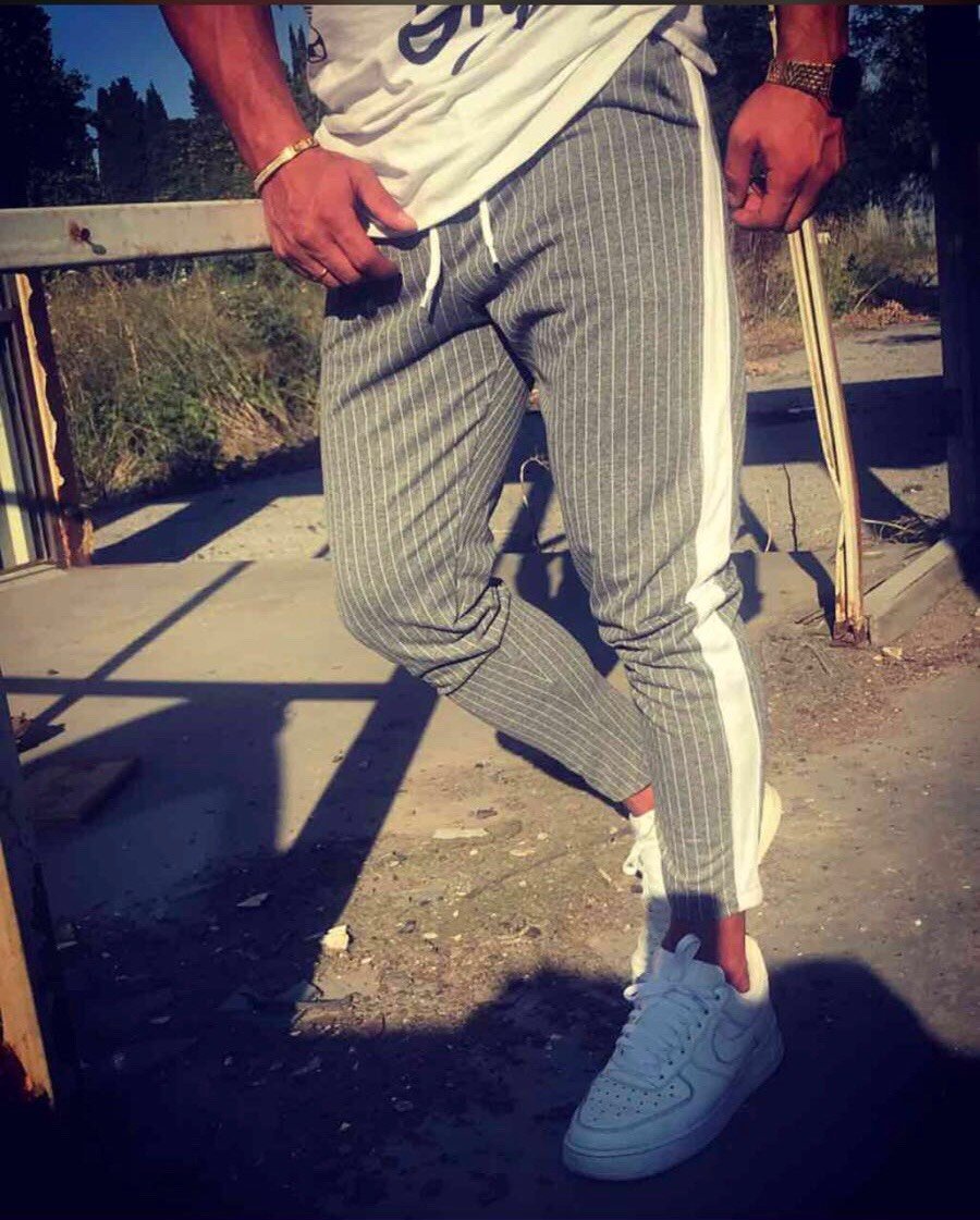Anthracite Side Striped Jogger Pant HB8 Streetwear Jogger Pants - Sneakerjeans