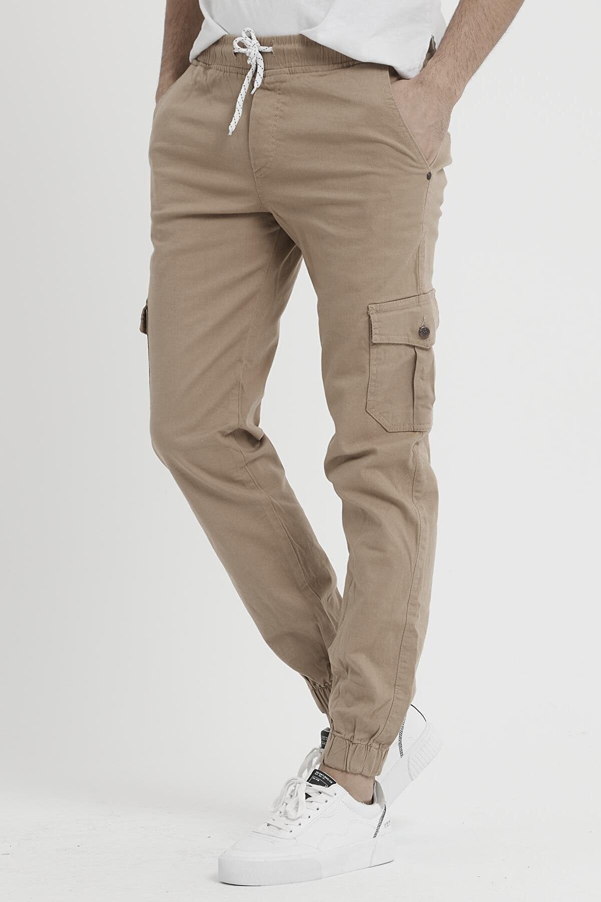 Beige Jogger-Cargohose DZ278