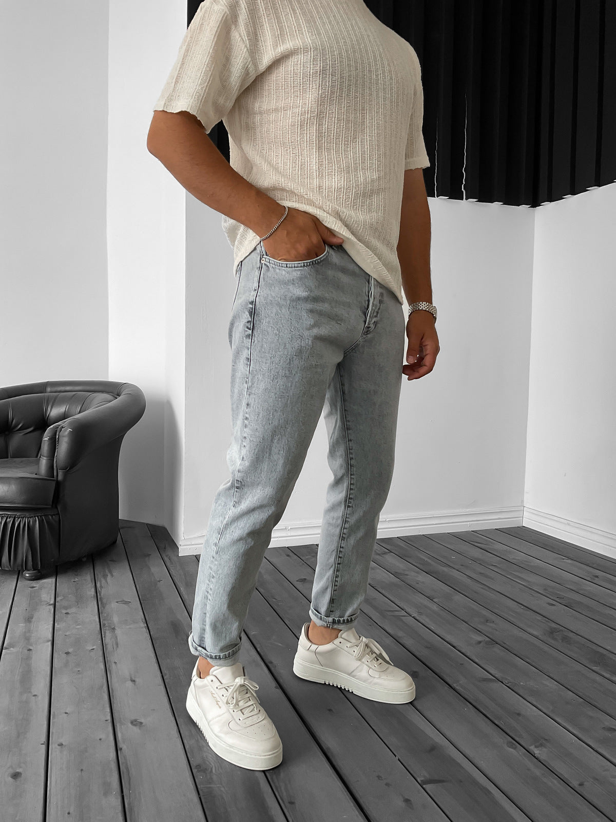 Gray Boyfriend Jeans BB6752