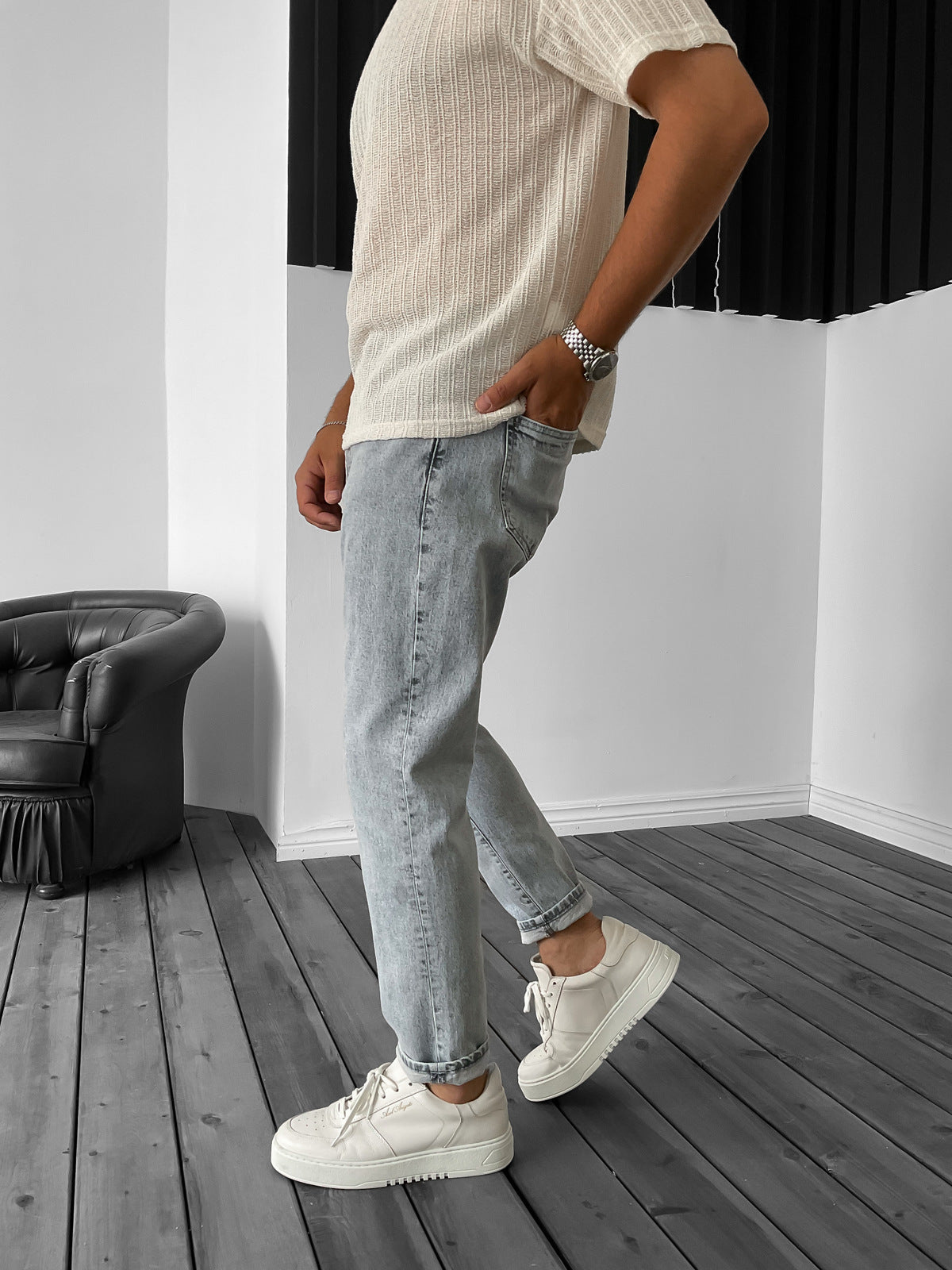 Gray Boyfriend Jeans BB6752