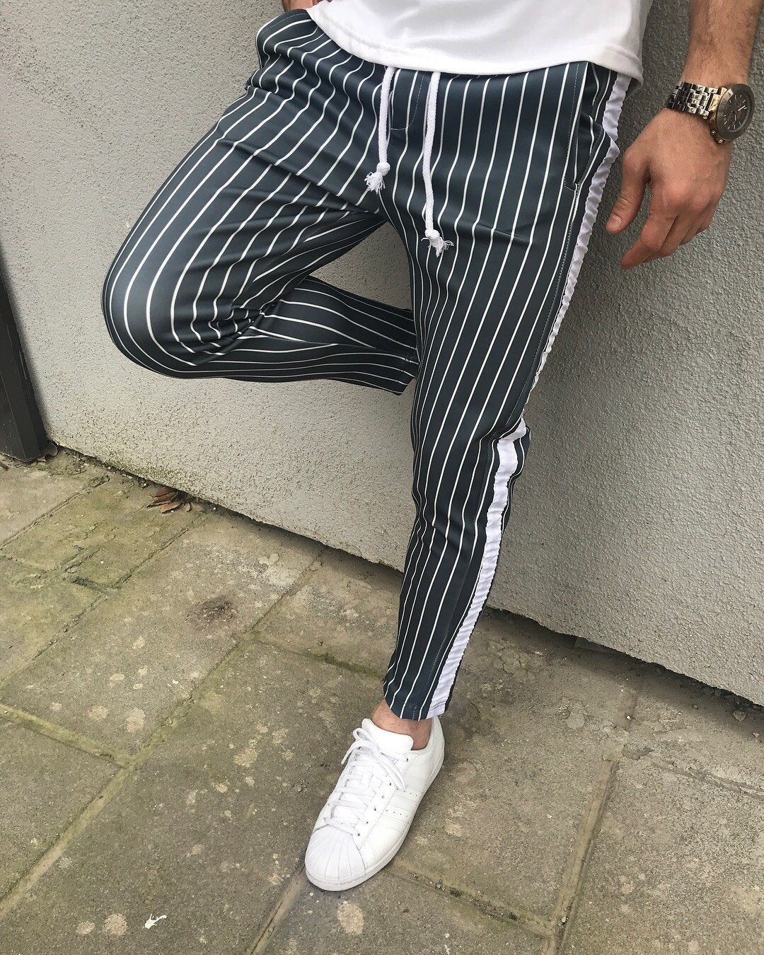 Gray Striped Jogger Pant HB1 Streetwear Jogger Pants - Sneakerjeans