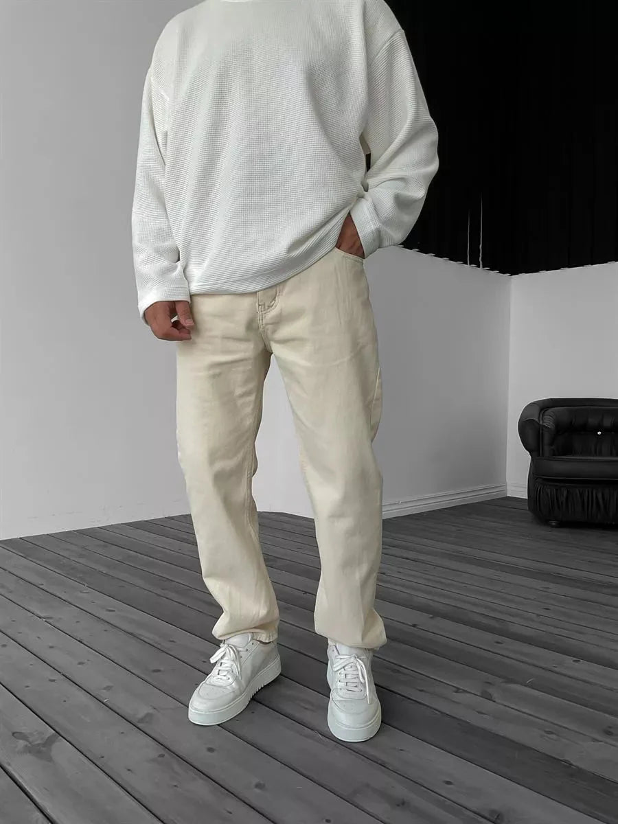 Beige Baggy Jeans BB7199 – von Baggymann | Streetwear für Damen & Herren