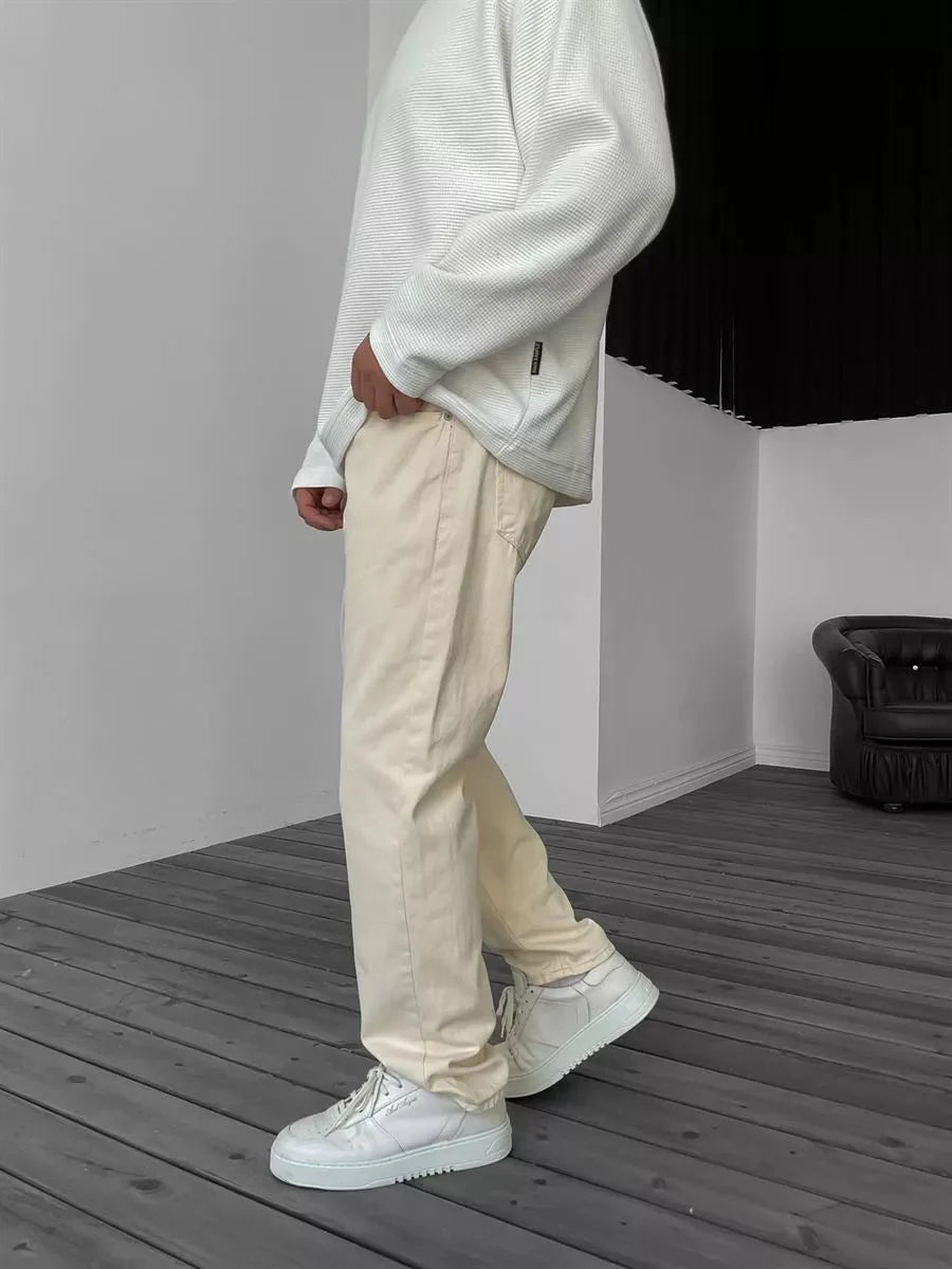 Beige Baggy Jeans BB7199 – von Baggymann | Streetwear für Damen & Herren