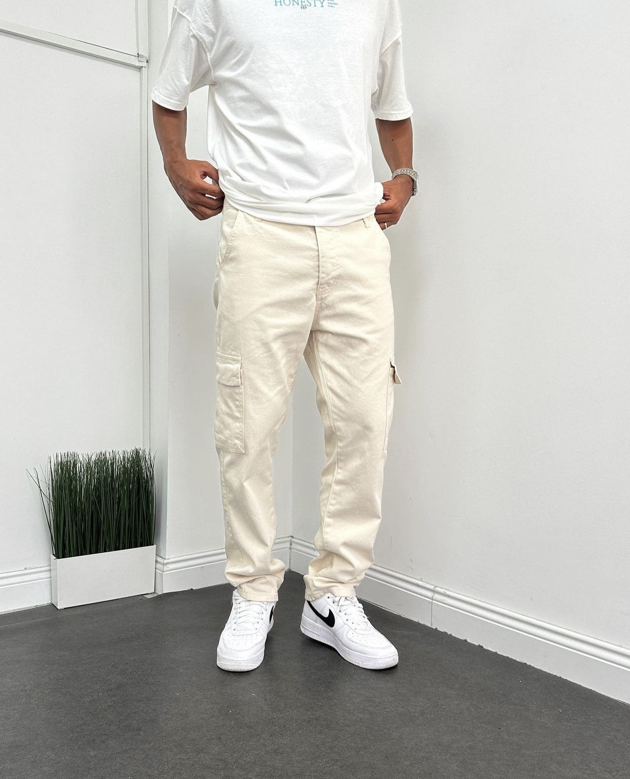 Beige Cargohosen BB6666 – von Baggymann | Streetwear für Damen & Herren