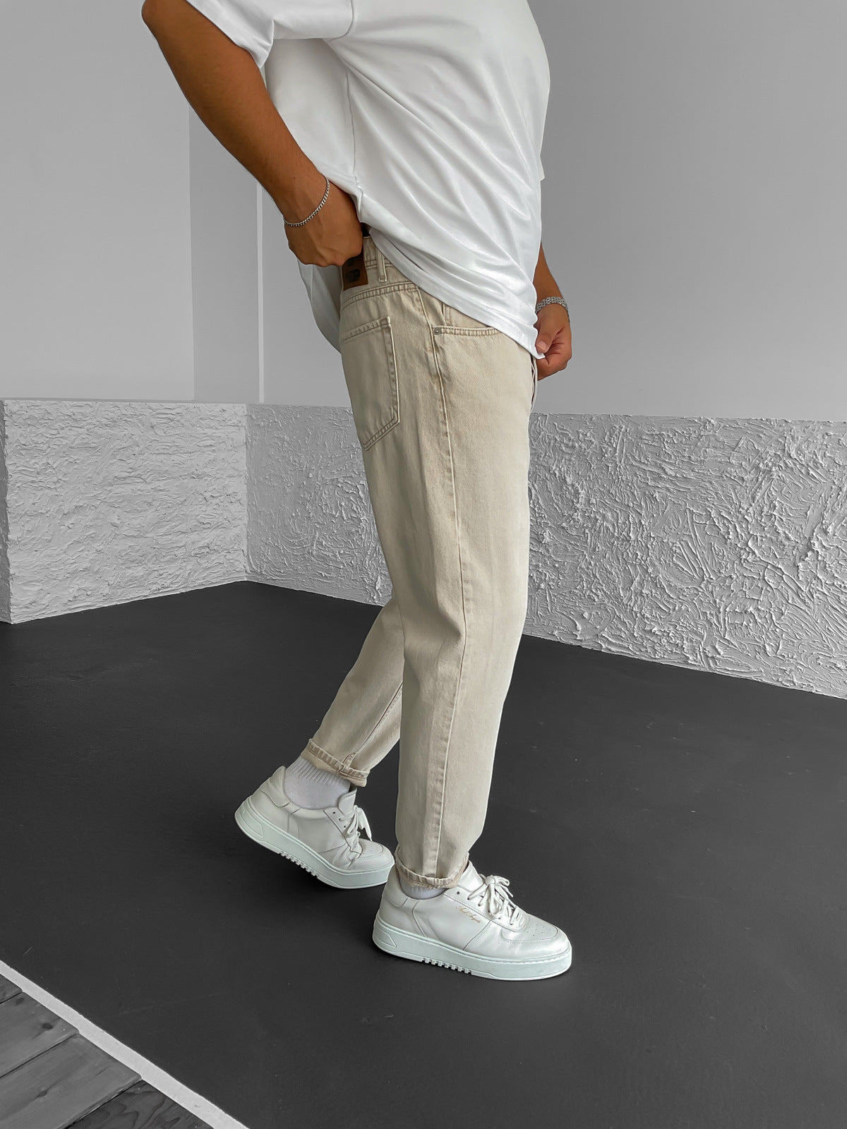 Beige Jeans BB6748 – von Baggymann | Streetwear für Damen & Herren