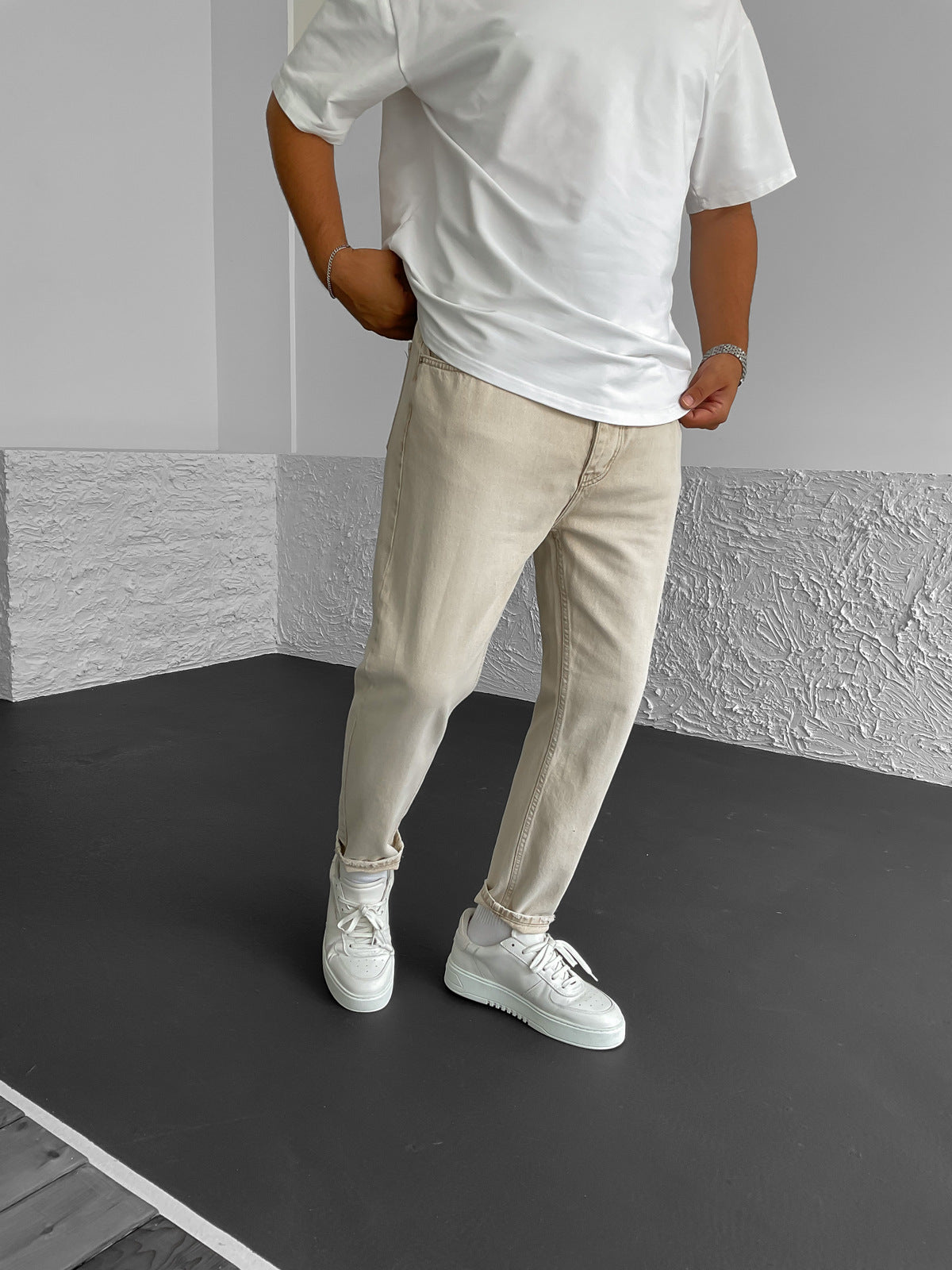 Beige Jeans BB6748 – von Baggymann | Streetwear für Damen & Herren