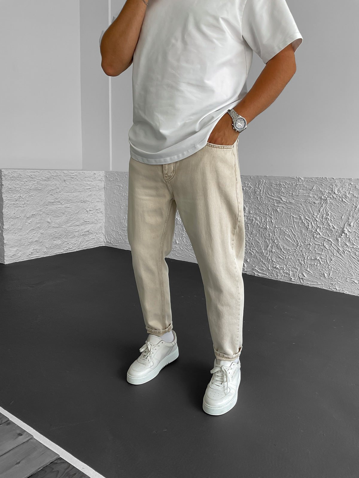 Beige Jeans BB6748 – von Baggymann | Streetwear für Damen & Herren