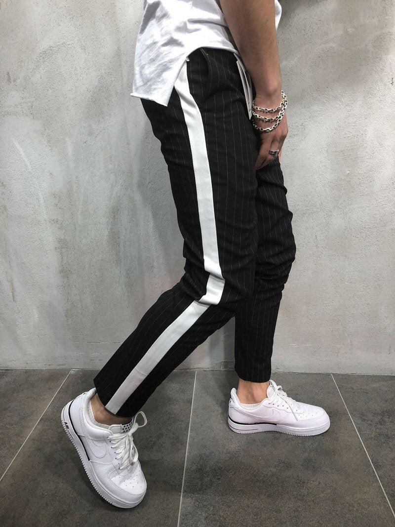 Black Side Striped Casual Jogger Pant A109 Streetwear Jogger Pants - Sneakerjeans