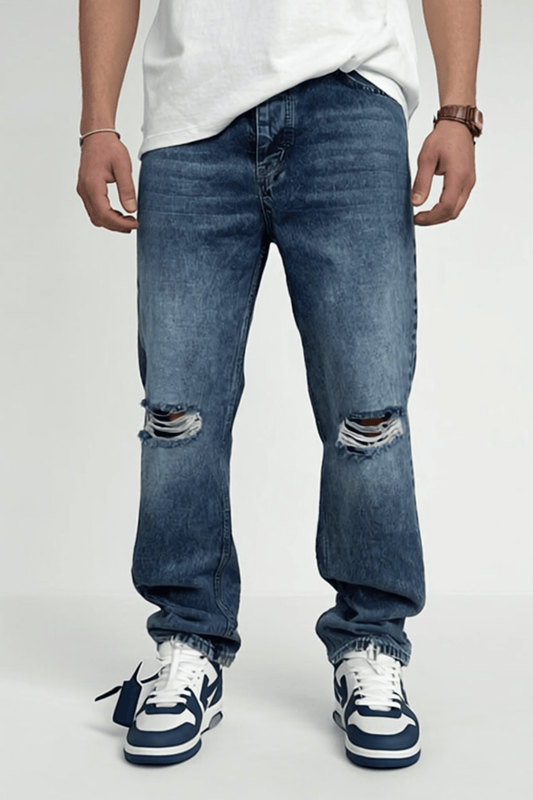 Blau Ripped Jeans BB6281 – von Baggymann | Streetwear für Damen & Herren