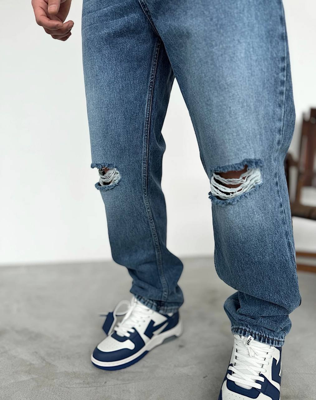 Blau Ripped Jeans BB6281 – von Baggymann | Streetwear für Damen & Herren