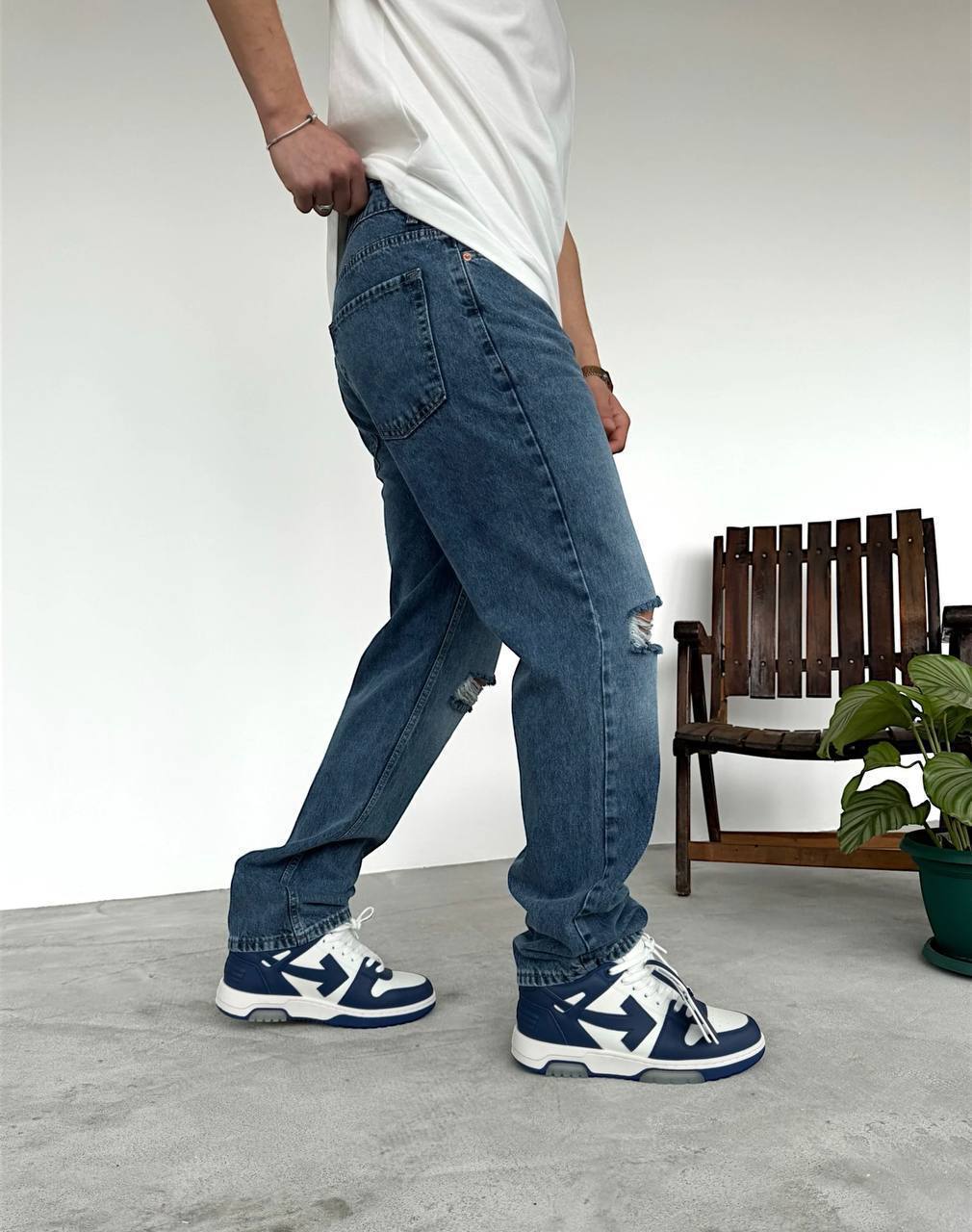 Blau Ripped Jeans BB6281 – von Baggymann | Streetwear für Damen & Herren