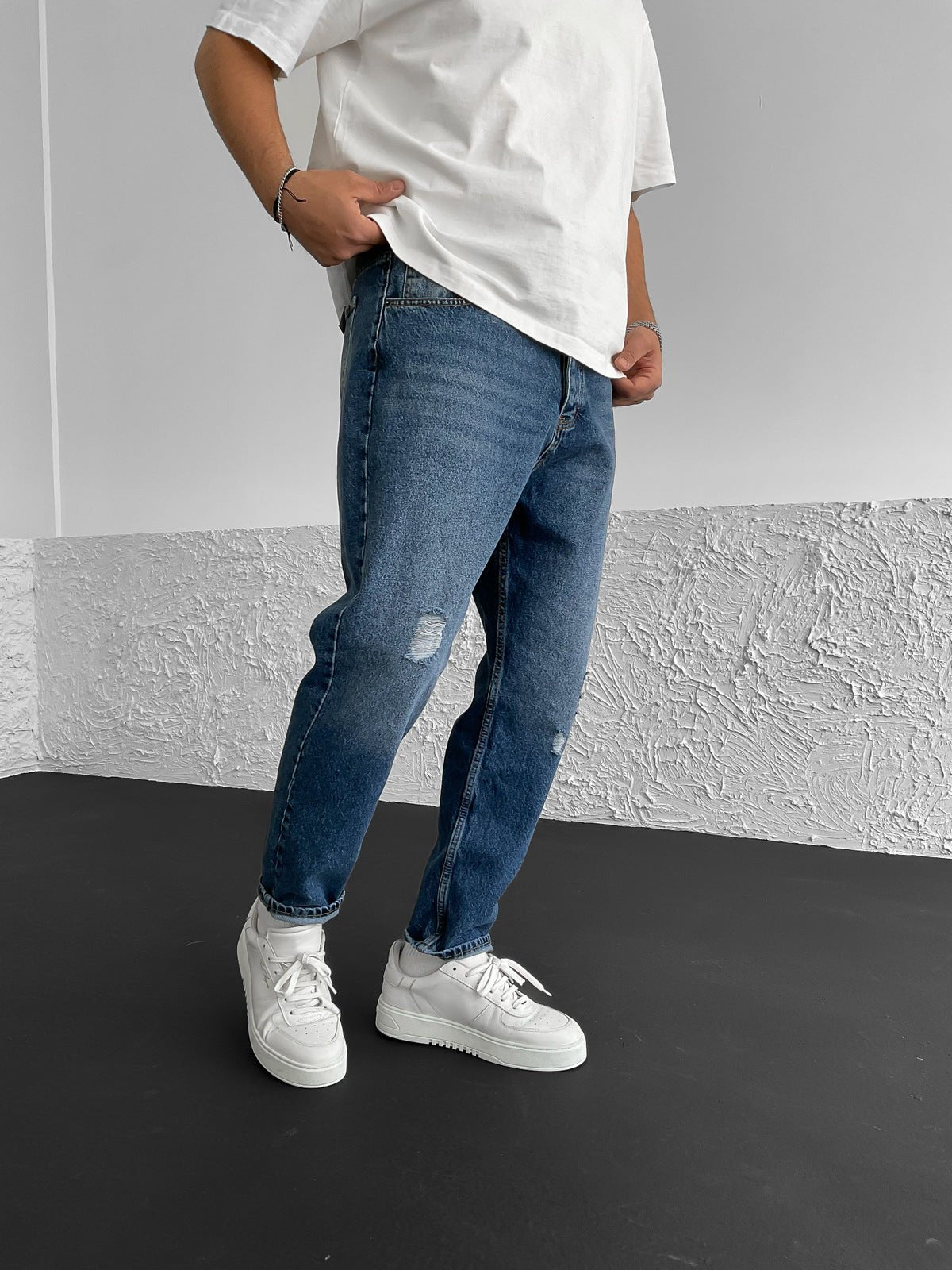 Blau Ripped Jeans BB6436 – von Baggymann | Streetwear für Damen & Herren