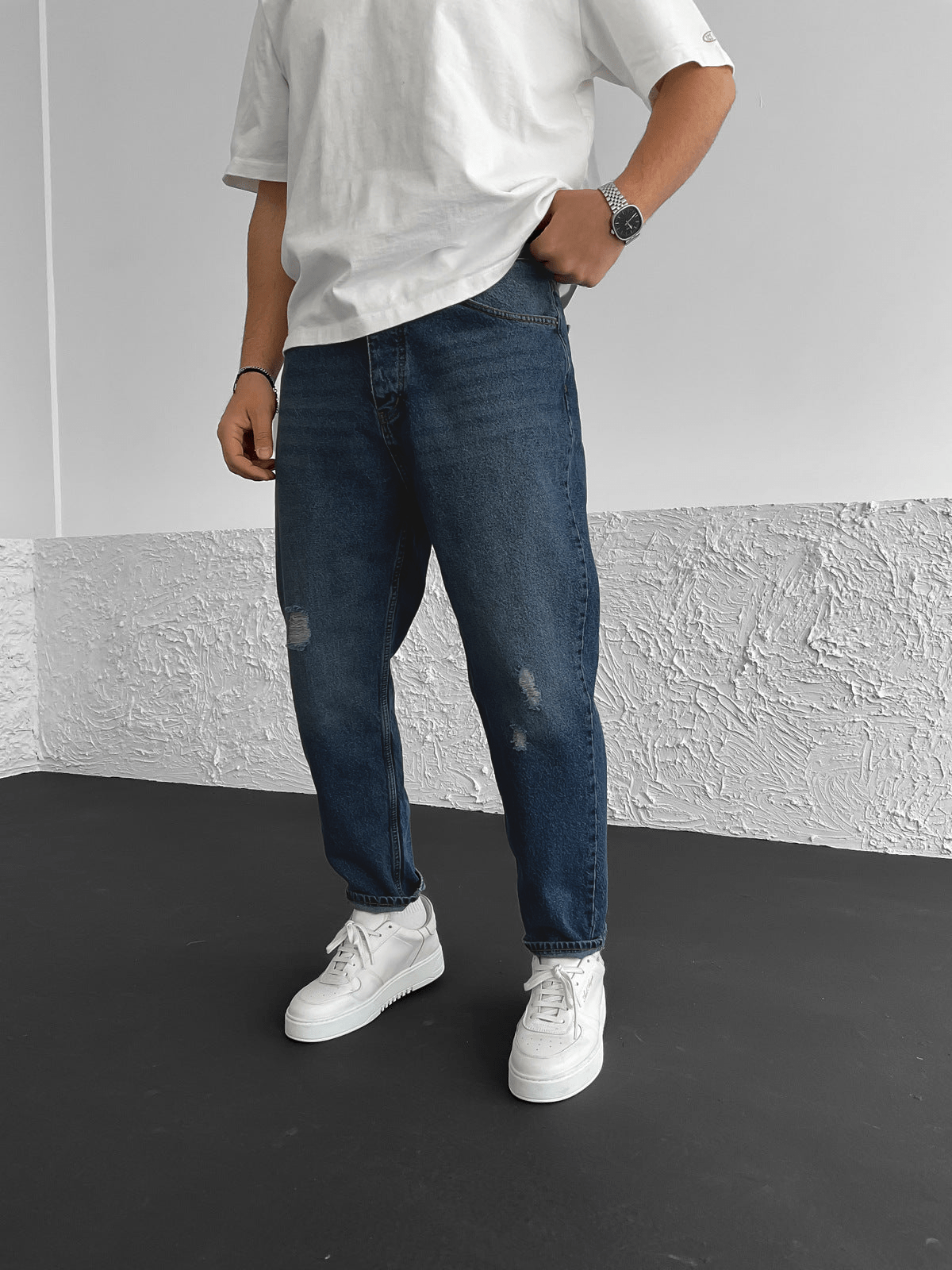 Blau Ripped Jeans BB6436 – von Baggymann | Streetwear für Damen & Herren