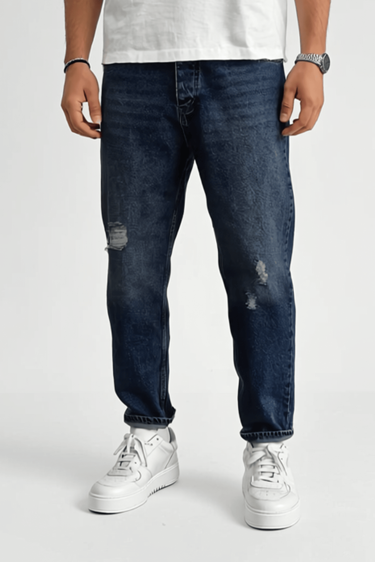 Blau Ripped Jeans BB6436 – von Baggymann | Streetwear für Damen & Herren