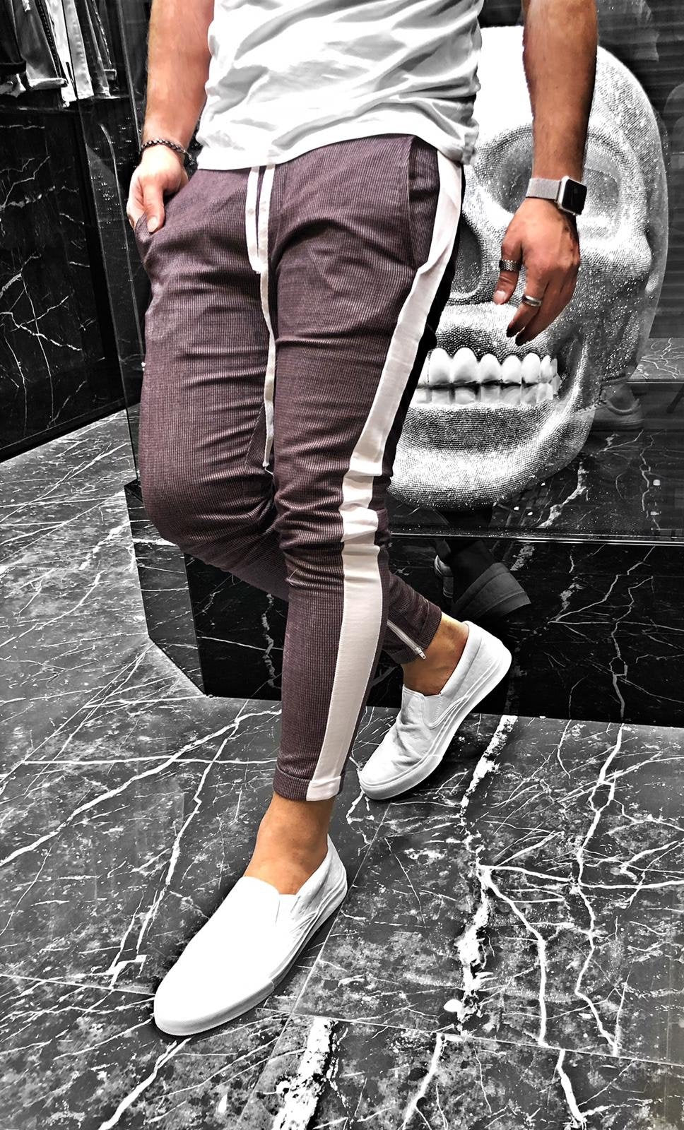 Bordeaux Striped Jogger Pant KB127 Streetwear Jogger Pants - Sneakerjeans