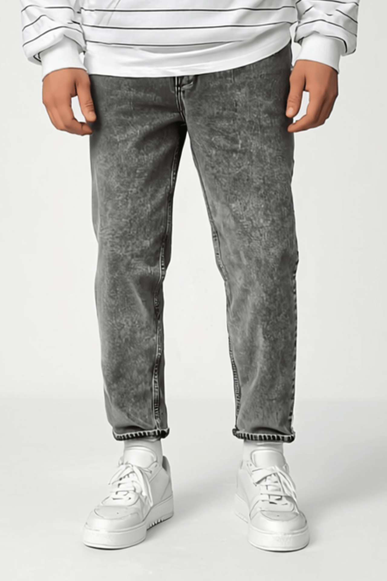 Dunkel Grau Boyfriend Jeans BB6163 – von Baggymann | Streetwear für Damen & Herren