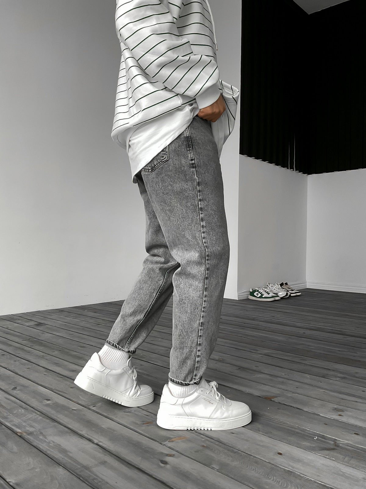 Dunkel Grau Boyfriend Jeans BB6163 – von Baggymann | Streetwear für Damen & Herren