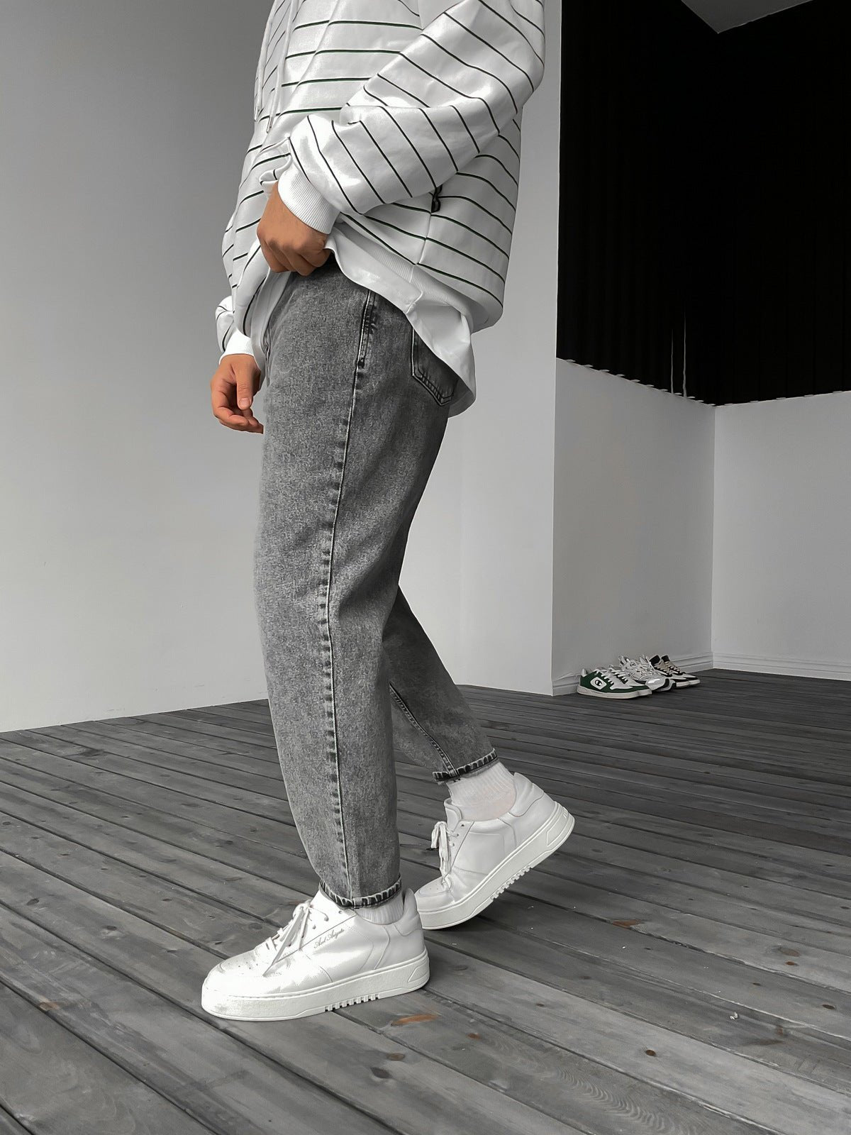 Dunkel Grau Boyfriend Jeans BB6163 – von Baggymann | Streetwear für Damen & Herren