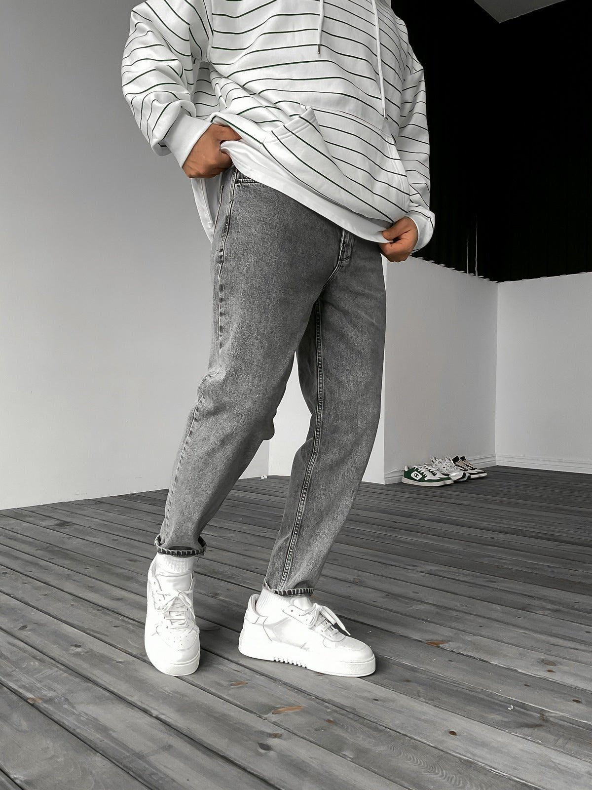 Dunkel Grau Boyfriend Jeans BB6163 – von Baggymann | Streetwear für Damen & Herren