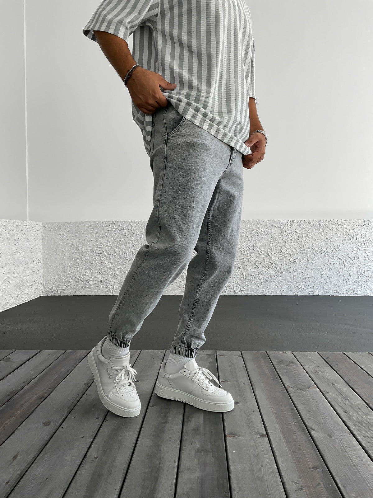 Grau Jogger Hose BB6841 – von Baggymann | Streetwear für Damen & Herren