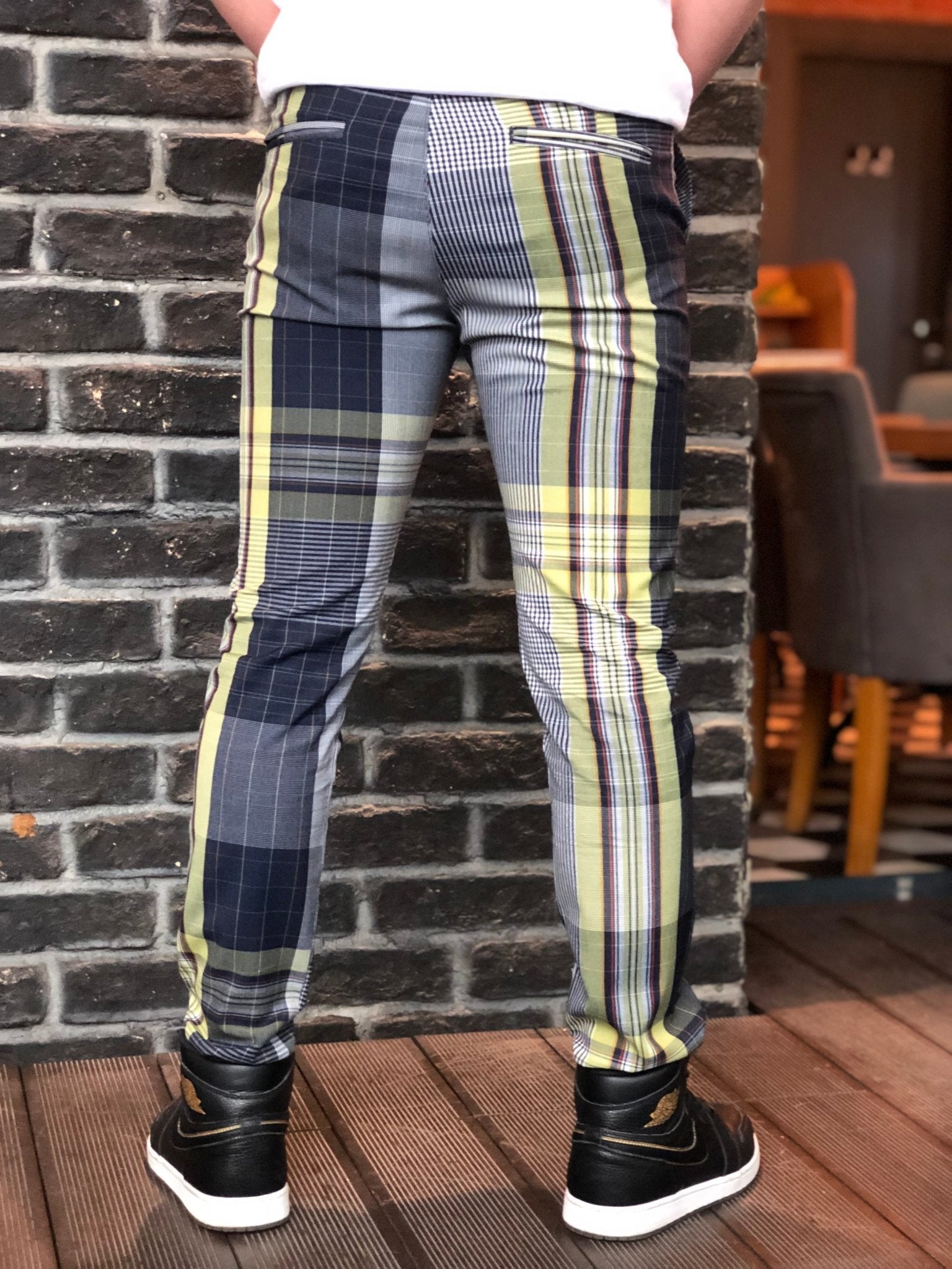 Gray Coloured Checkered Slim Fit Casual Pant DJ101 Streetwear Pant - Sneakerjeans