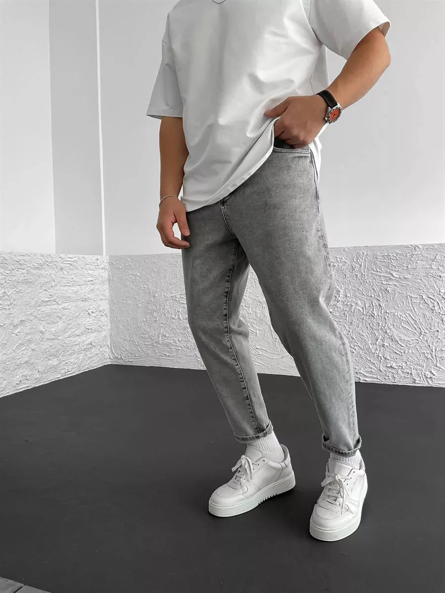 Hell Grau Boyfriend Jeans BB6307 – von Baggymann | Streetwear für Damen & Herren