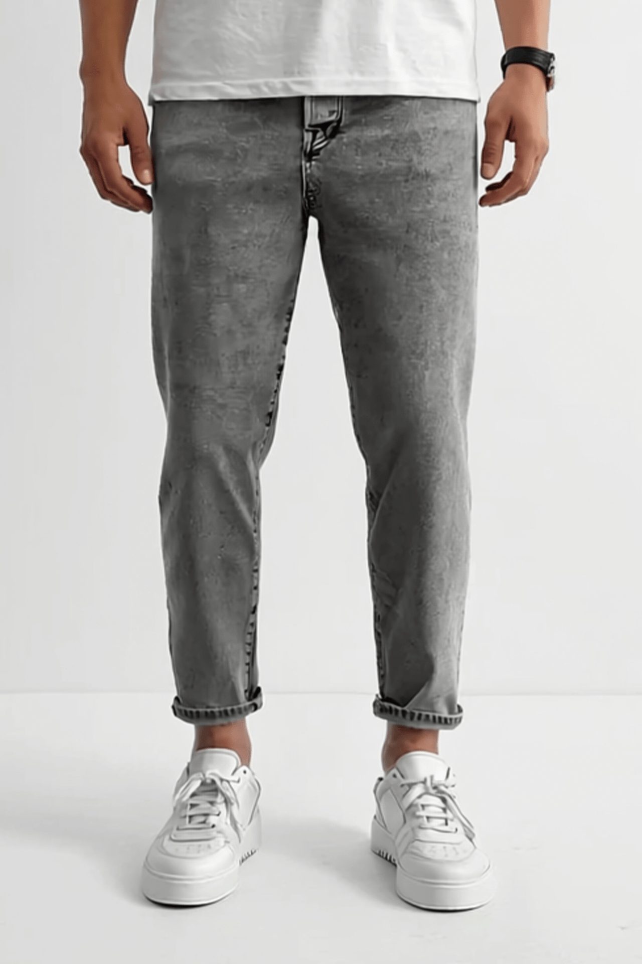 Hell Grau Boyfriend Jeans BB6307 – von Baggymann | Streetwear für Damen & Herren