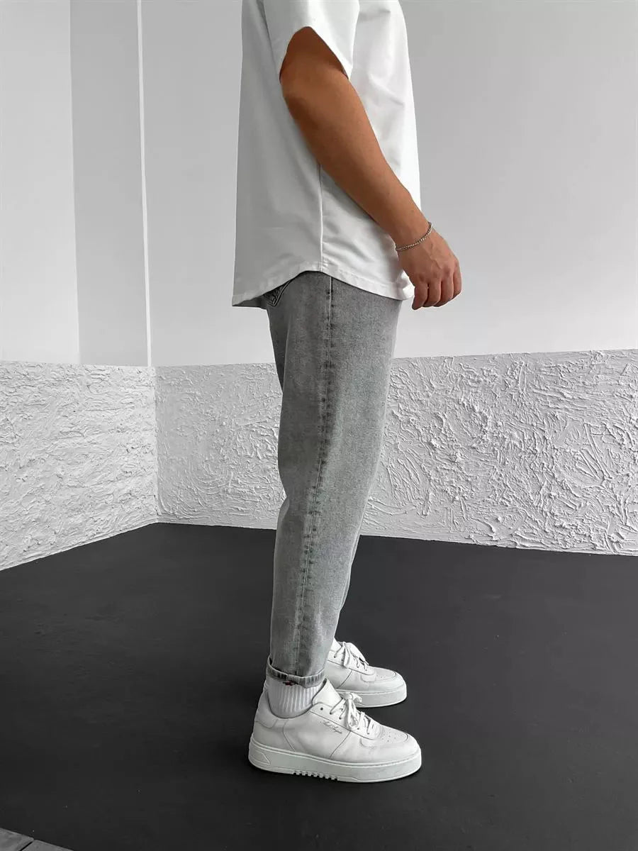 Hell Grau Boyfriend Jeans BB6307 – von Baggymann | Streetwear für Damen & Herren