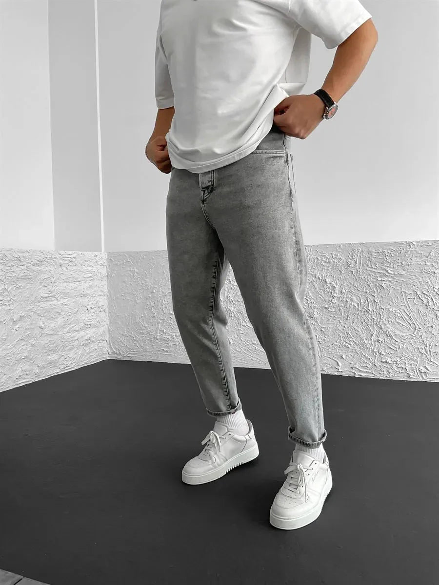 Hell Grau Boyfriend Jeans BB6307 – von Baggymann | Streetwear für Damen & Herren