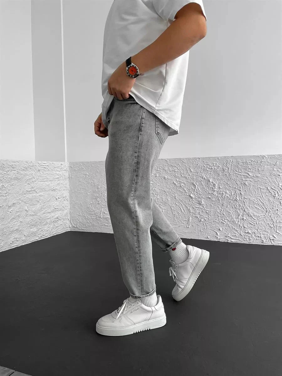 Hell Grau Boyfriend Jeans BB6307 – von Baggymann | Streetwear für Damen & Herren